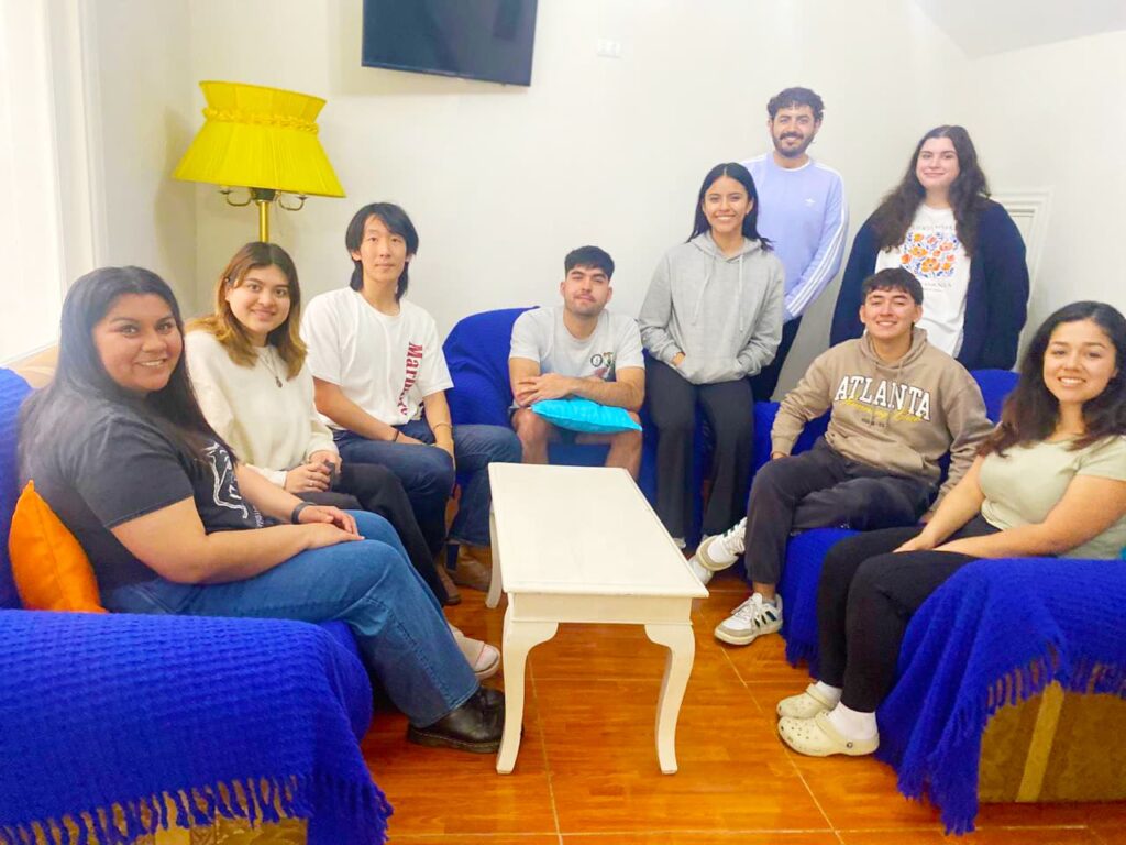 Happy international students enjoying community life at Casa Yllika affordable student housing Lima Peru